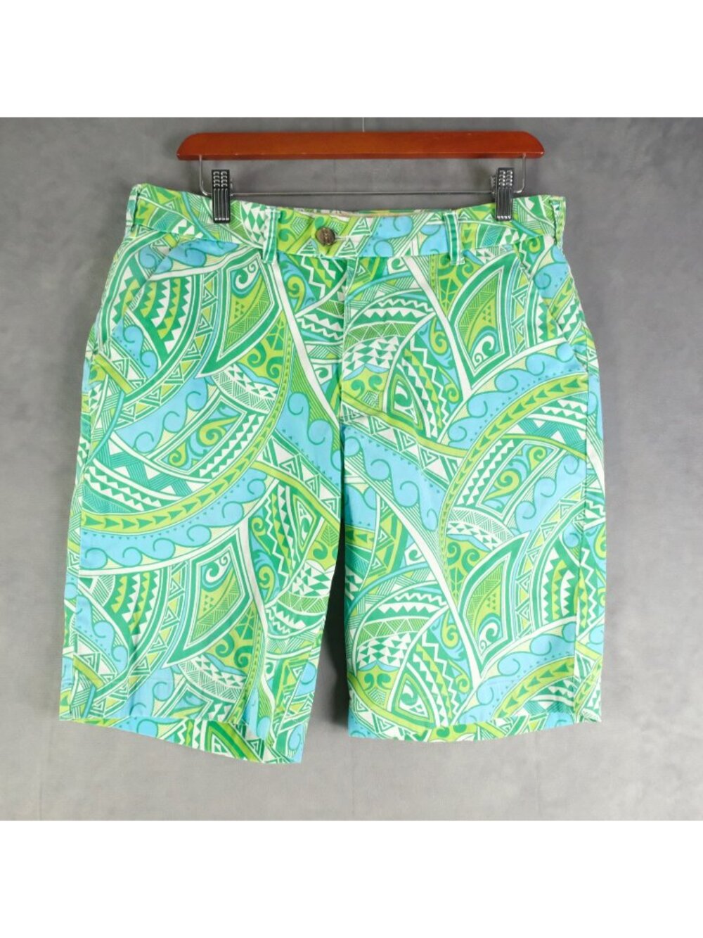 Loudmouth Shorts Mens 32 Green Paisley Chino Golf
